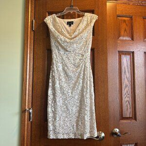 Champagne Dress - Mother of Bride or Wedding attendant dress - Size 4
